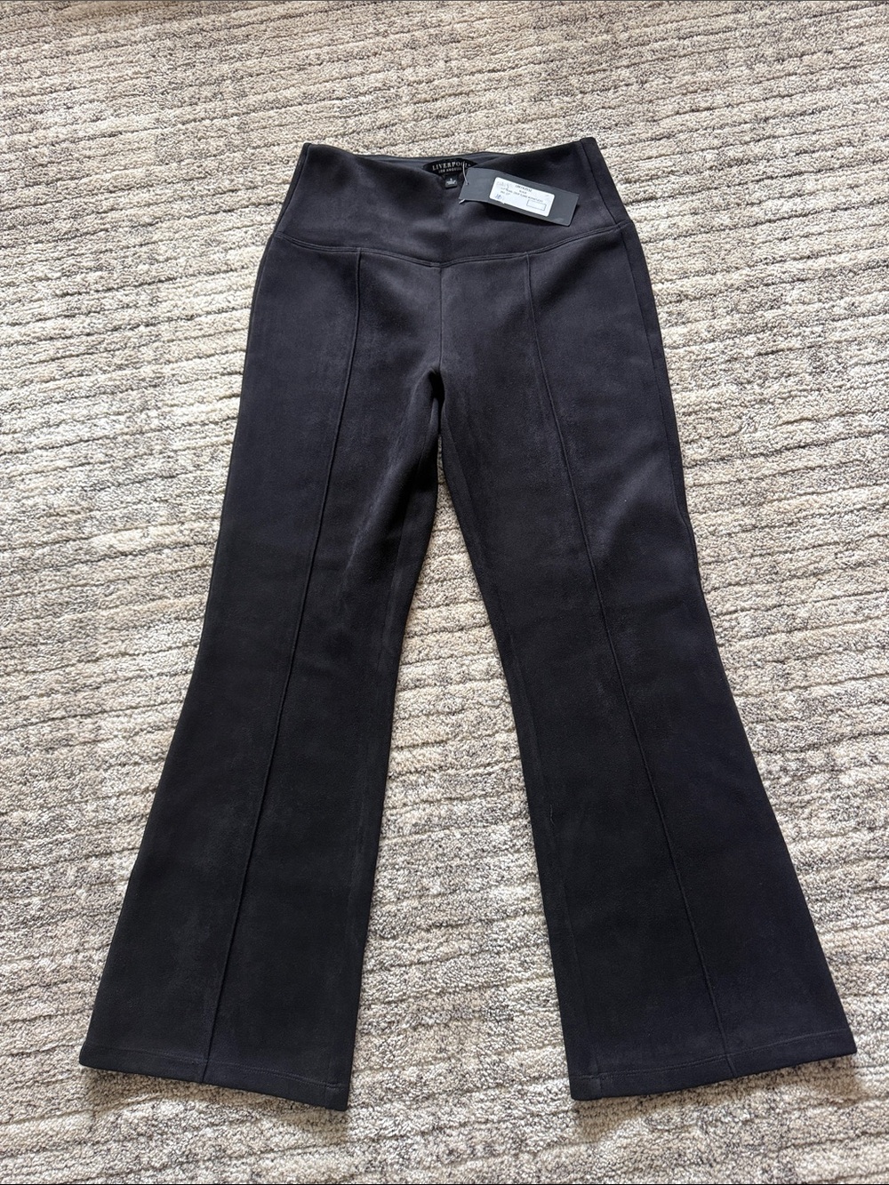 Liverpool Black Boot-Cut Flare Ponte Pants